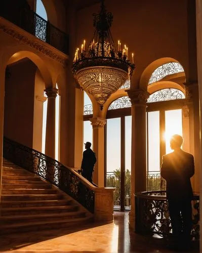 foyer,entrance hall,staircase,graduate silhouettes,outside staircase,hallway,cochere,lobby,silhouette of man,royal interior,atriums,staircases,palladianism,entranceway,ballroom,silhouette,parador,ritzau,the silhouette,paradores,Art,Classical Oil Painting,Classical Oil Painting 06