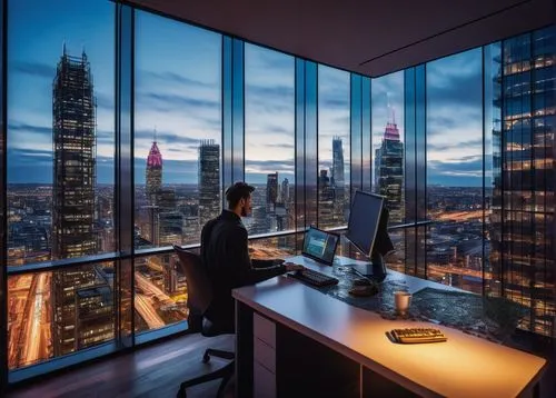 modern office,pc tower,blur office background,night administrator,wolfensohn,cubicle,enernoc,office automation,workspaces,smartsuite,offices,cubical,cios,creative office,blue hour,trading floor,skyscraping,cubicles,frankfurt,towergroup,Illustration,Retro,Retro 05