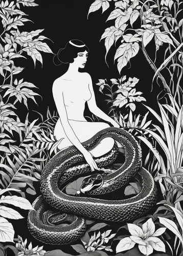 Write a thrilling story about Kaa the snake slowly slithering through the jungle, searching for prey.,serpent,snake charmers,snake charming,emperor snake,zen garden,sōjutsu,kombu,shirakami-sanchi,japa