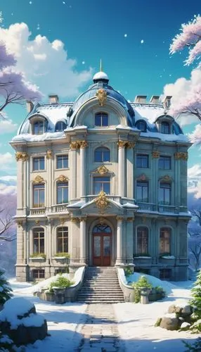 winter house,snow house,dreamhouse,maplestory,snowhotel,snow roof,mansion,winter background,sinnoh,house of the sea,winterplace,snowville,victorian house,miramare,vongola,winterland,crooked house,mansions,snow scene,beautiful home,Illustration,Japanese style,Japanese Style 03