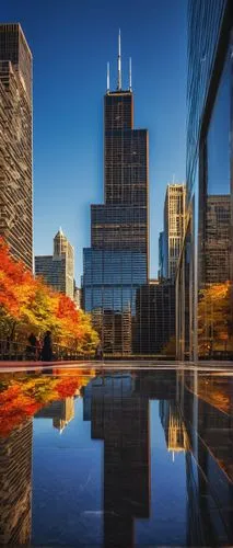 rencen,highmark,mies,bunshaft,indianapolis,chicago,chicagoland,chicago skyline,detroit,detriot,sears tower,illinoian,reflecting pool,tishman,citicorp,foshay,dearborn,tall buildings,minneapolis,city scape,Art,Classical Oil Painting,Classical Oil Painting 19