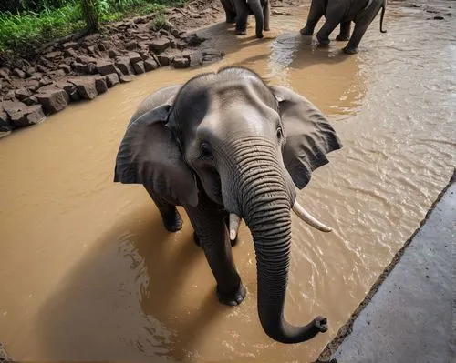 water elephant,african elephant,asian elephant,african elephants,african bush elephant,mahout,Photography,General,Natural