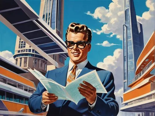 futurists,newspaperman,asimov,modernism,man with a computer,zamyatin,newspapermen,modernists,capitalcorp,futurians,vintage illustration,people reading newspaper,radebaugh,sekowsky,sci fiction illustration,newsman,kurtzman,bookseller,postmodernism,hypermodern,Illustration,Retro,Retro 12