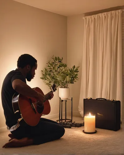 meditative,acoustic guitar,acoustic-electric guitar,classical guitar,meditation,playing room,acoustics,acoustic,the living room of a photographer,guitar,therapy room,therapeutic discipline,spiritual environment,bach flower therapy,listening to music,cavaquinho,candlelights,meditating,home fragrance,man praying,Photography,Black and white photography,Black and White Photography 05