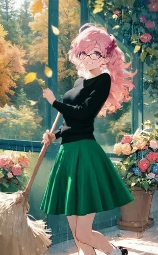 utena,picking flowers,kuriyama,nanami,fallen petals,chihiro