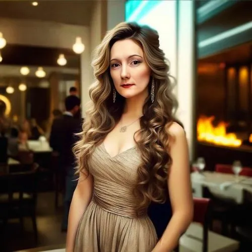 restaurant,a woman in a gold dress standing with her hands on her hips,sarikaya,margairaz,margaery,yulia,zhomova,evelyne,muzhakhoyeva,biljana,celtic woman,lopatkina,belenkaya,aspandiyarova,paparizou,r