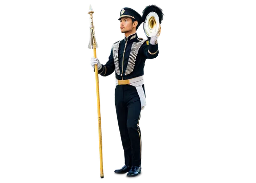 naval officer,flag staff,majorette (dancer),military officer,navy band,bandsman,a uniform,quarterstaff,military uniform,non-commissioned officer,carabinieri,police uniforms,cavalry trumpet,uniforms,color guard (flag spinning),uniform,woodwind instrument accessory,alphorn,marching band,bugler,Illustration,Realistic Fantasy,Realistic Fantasy 41