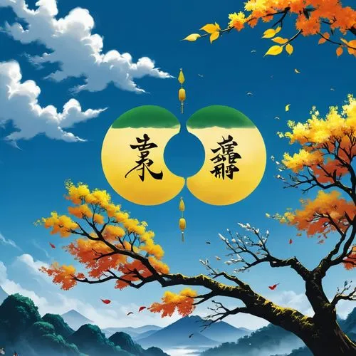 mid-autumn festival,chuseok,furin,autumn background,trigrams,tanabata,the japanese tree,locoroco,tokaido,mobile video game vector background,hanging moon,moon and foliage,okami,moon and star background,landscape background,background vector,autumn tree,daoism,auspicious symbol,japanese art,Unique,Design,Sticker