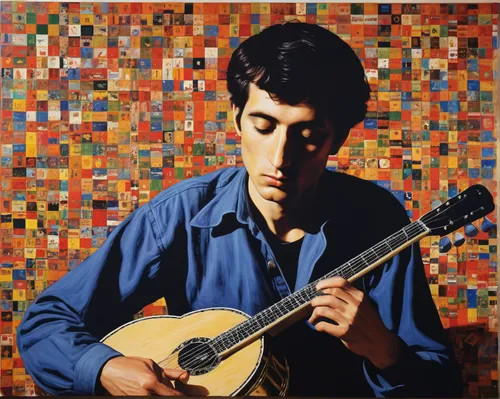 charango,cavaquinho,classical guitar,bouzouki,mandolin,jazz guitarist,arpeggione,pandero jarocho,italian painter,guitar player,itinerant musician,acoustic-electric guitar,musician,itamar kazir,artist portrait,string instrument,vincent van gough,plucked string instrument,acoustic guitar,cimarrón uruguayo,Conceptual Art,Daily,Daily 26