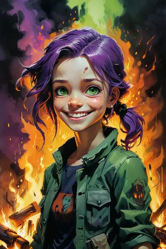 fire background,fire artist,burning hair,starfire,firebrat,acerola,twitch icon,fire master,medusa gorgon,medusa,fire planet,a girl's smile,fire siren,fantasy portrait,fire devil,vada,fire eyes,portrait background,firefighter,world digital painting,Conceptual Art,Oil color,Oil Color 04