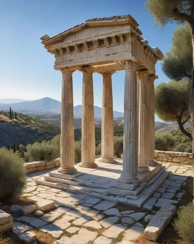 erechtheus,greek temple,laodicea,roman temple,temple of diana,erechtheion,pergamum,amphipolis,temple of hercules,nemea,segesta,dougga,ephesus,mithridates,panagora,metapontum,messene,delos,parthenos,acropolis,Conceptual Art,Fantasy,Fantasy 08