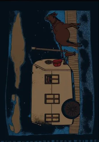 A Man riding a horse coach on the road in dark night,vostell,houses clipart,kiritimati,esherick,housetop,utagawa,house silhouette,tuktoyaktuk,minoans,camera illustration,lbi,houseboat,ojibway,digitise