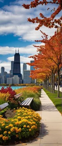 chicagoland,rencen,chicago,autumn background,autumn scenery,fall landscape,lakefront,chicago skyline,detroit,cleveland,fall foliage,illinois,illinoian,songdo,detriot,chicagoan,cosmos autumn,autumn park,autumn in the park,landscape background,Art,Artistic Painting,Artistic Painting 23