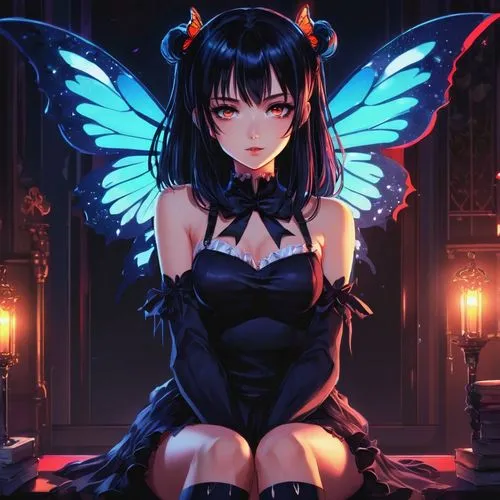 black angel,dark angel,azazel,bedevil,angel and devil,fallen angel,asagi,kurumi,evil fairy,demonata,devil,angel,morrigan,satsuki,albedo,winged heart,demoness,ikaruga,angelil,angel girl,Illustration,Japanese style,Japanese Style 03