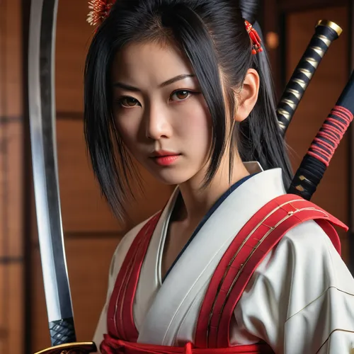 katana,beautiful girls with katana,japanese martial arts,samurai fighter,eskrima,geisha,samurai,kenjutsu,martial arts uniform,japanese woman,mulan,geisha girl,taekkyeon,goki,dobok,samurai sword,kajukenbo,swordswoman,female warrior,erhu,Photography,General,Realistic