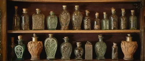 perfume bottles,glass bottles,apothecary,glass containers,vials,bottles,wine bottles,gas bottles,jars,potions,vases,bottles of essential oils,preserved food,glass items,vintage botanical,cabinet,shakers,test tubes,medicinal materials,antiquariat,Illustration,Retro,Retro 13