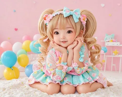 cute baby,doll dress,doll paola reina,little girl in pink dress,girl doll,dress doll,Illustration,Japanese style,Japanese Style 01