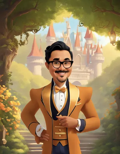 disney character,cartoon doctor,geppetto,shanghai disney,fairy tale character,portrait background,scandia gnome,mayor,miguel of coco,custom portrait,cute cartoon character,disneyland park,riad,profess