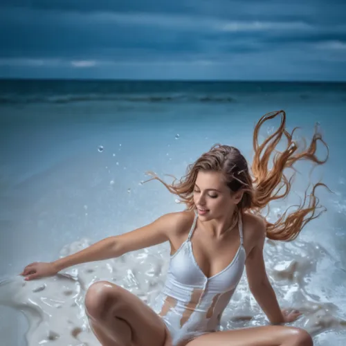 the sea maid,photoshoot with water,mermaid background,sea water splash,white sand,beach background,siren,the wind from the sea,image manipulation,mermaid,photoshop manipulation,sea water salt,fusion p