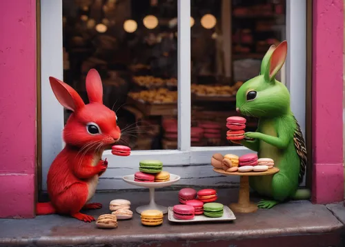 marzipan figures,pâtisserie,shop window,macarons,shop-window,french macarons,french confectionery,store window,hare window,macaroons,french macaroons,easter rabbits,wooden toys,miniature figures,pastry shop,macaron,shopwindow,confectionery,sweet pastries,stylized macaron,Photography,Documentary Photography,Documentary Photography 12