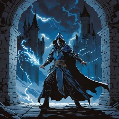 ravenloft,latveria,sorcerer,castlevania,desaad,raistlin,Illustration,Black and White,Black and White 12