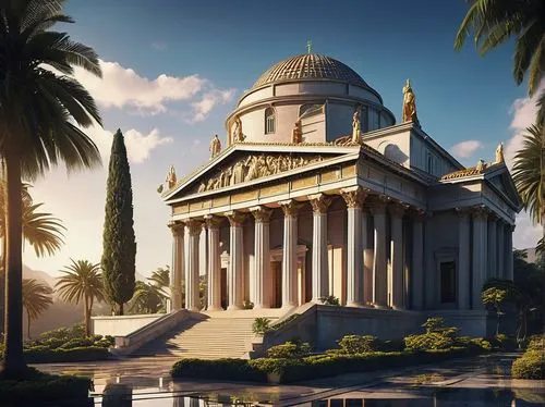 glyptotek,vittoriano,greek temple,tempio,artemis temple,temple of diana,halicarnassus,panagora,ancient rome,neoclassical,capitolium,egyptian temple,the ancient world,zappeion,neoclassic,caesarion,civ,neoclassicism,carthaginian,eternal city,Illustration,Realistic Fantasy,Realistic Fantasy 14