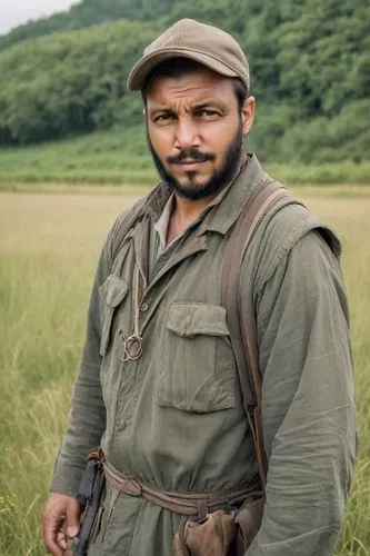 kabir,war correspondent,east-european shepherd,farmer in the woods,wildlife biologist,film actor,gamekeeper,athos,farmworker,robin hood,social,zookeeper,in the field,woodsman,farmer,dizi,chasseur,yemeni,steel helmet,horse herder,Photography,Realistic