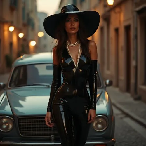 leather hat,femme fatale,maserati,vignale,noir,contessa,Photography,Fashion Photography,Fashion Photography 01