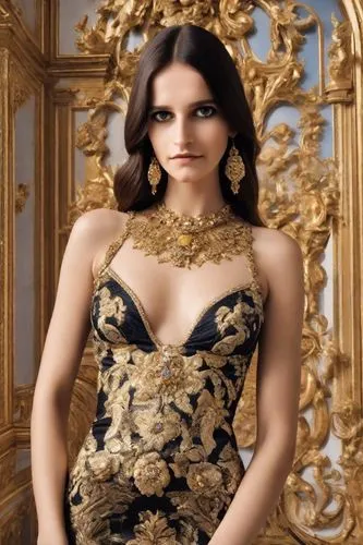 sexy in lingerie,gold jewelry,elegance,elegant,versace,gold lacquer,evening dress,baroque,royal lace,black and gold,gold filigree,hallia venezia,venetia,agent provocateur,gold frame,embellished,vanity