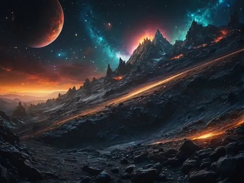 fantasy landscape,fantasy picture,space art,alien planet,alien world,lunar landscape,Photography,General,Fantasy