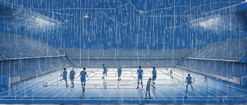 basketball court,performance hall,vault (gymnastics),shower panel,rain shower,theatre stage,blue rain,theater stage,gymnastics room,aqua studio,auditorium,real tennis,blue room,tennis court,vault,stage design,stage curtain,theater curtain,concert stage,concert hall,Unique,Design,Blueprint