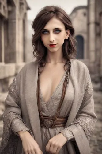 melisandre,seoige,carice,miss circassian,celtic queen,armenian,noblewoman,mervat,hatun,inanna,girl in a historic way,circe,sarikaya,demelza,vampire woman,beren,colorization,semiramide,rosaria,origliasso,Photography,Realistic