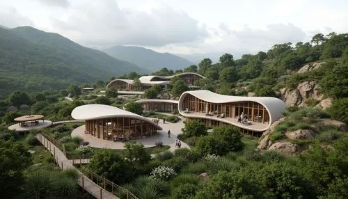 ecovillages,tulou,wudang,amanresorts,earthship,hushan,tree house hotel,mountain huts,cube stilt houses,ecovillage,hanging houses,futuristic architecture,roof domes,mountain settlement,coccoliths,treehouses,house in the mountains,house in mountains,rooves,lefay