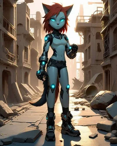 alleycat,scourge,desert fox,salvadora,protagonist,cel shading,Conceptual Art,Sci-Fi,Sci-Fi 17