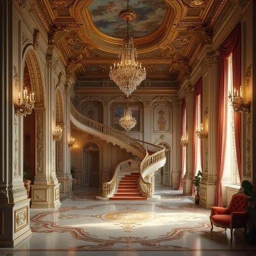 staircase,winding staircase,outside staircase,ritzau,staircases,versailles,cochere,circular staircase,villa cortine palace,ornate room,entrance hall,stairway,rococo,baroque,grandeur,europe palace,marble palace,royal interior,palladianism,chateauesque,Photography,General,Realistic