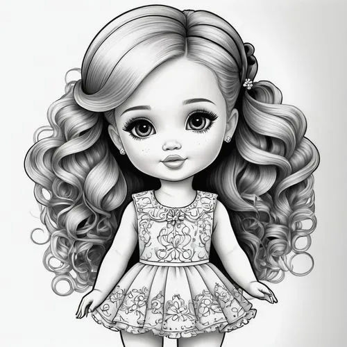 dressup,cute cartoon character,girl doll,doll's facial features,chibi girl,cute cartoon image,Illustration,Abstract Fantasy,Abstract Fantasy 02