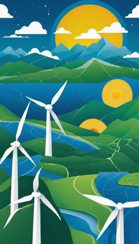 fields of wind turbines,wind turbines,wind energy,wind power generation,park wind farm,wind power,wind farm,wind park,energy transition,offshore wind park,renewable energy,windenergy,renewable,windmills,wind mills,the windmills,wind power plant,wind turbine,renewable enegy,wind mill,Illustration,Japanese style,Japanese Style 17