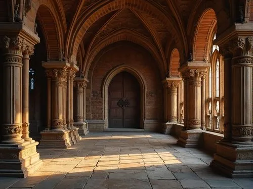 cloister,crypt,enfilade,transept,mezquita,arcaded,louvre,cloisters,hall of the fallen,porticos,sacristy,entrances,entrance hall,romanesque,corridor,entranceway,stalls,mihrab,arches,sepulchres,Photography,General,Realistic