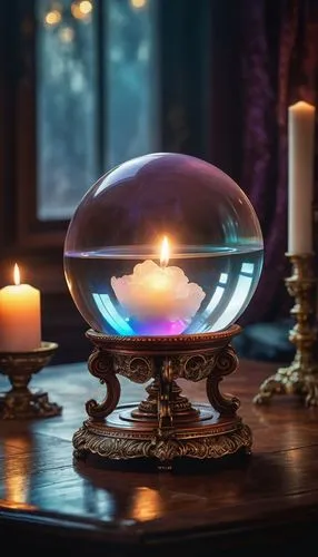 crystal ball-photography,crystal ball,tealight,tea light,mediumship,salt crystal lamp,stone lamp,magick,a candle,fortuneteller,arcona,tealights,votive candle,lighted candle,candle holder,glass of advent,glass orb,crystalball,glass sphere,candle wick,Conceptual Art,Daily,Daily 24