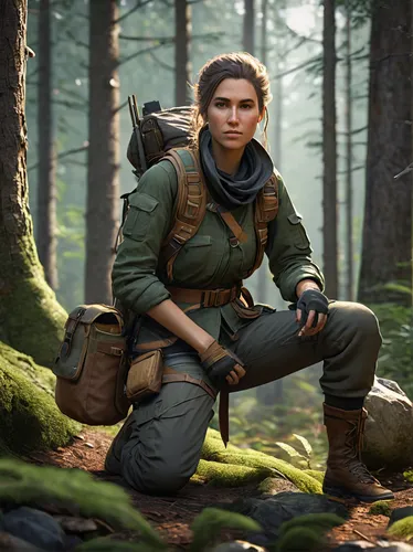 ranger,cg artwork,katniss,biologist,lara,khaki,combat medic,gi,piper,pathfinders,game art,cargo pants,scout,mountain guide,park ranger,female nurse,nora,mara,woman holding gun,game illustration,Photography,Fashion Photography,Fashion Photography 13