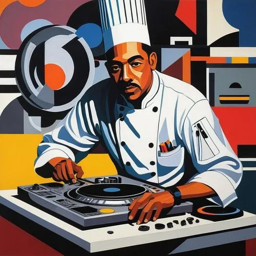 chef,men chef,turntablism,mastercook,depero,masterchef,Art,Artistic Painting,Artistic Painting 35