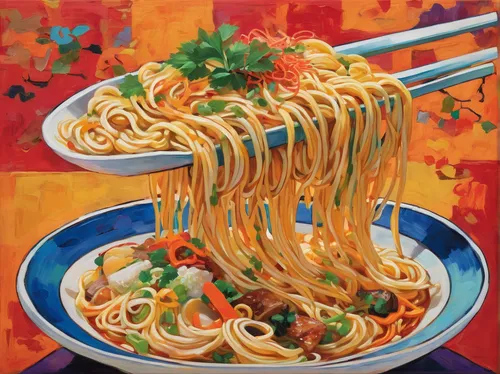 Compose a poem that captures the essence of Aoyama Ramen's umami-filled noodles.,spaghetti aglio e olio,lo mein,spaghetti alla puttanesca,capellini,yakisoba,cellophane noodles,singapore-style noodles,