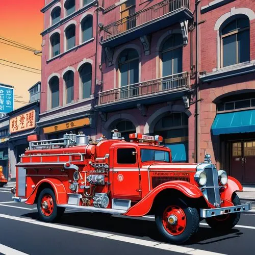 fire truck,firetruck,fire apparatus,fire pump,white fire truck,fire engine,fire dept,turntable ladder,fire department,fire brigade,fire ladder,fire-fighting,fire service,water supply fire department,fire hose,fire fighter,firemen,child's fire engine,fire fighting technology,firefighters,Illustration,Japanese style,Japanese Style 03