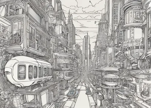 bottleneck,metropolis,destroyed city,panoramical,sci fiction illustration,post-apocalyptic landscape,city scape,big city,cities,city cities,urbanization,cityscape,virtual landscape,concept art,metropolises,fantasy city,mono-line line art,city,futuristic landscape,mono line art,Illustration,Black and White,Black and White 03