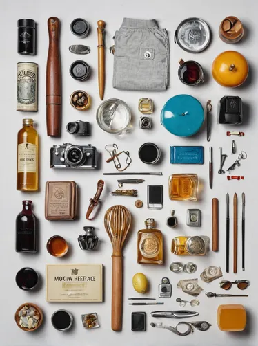 apothecary,first aid kit,flat lay,assemblage,old suitcase,objects,raw materials,sewing tools,baking tools,assortment,components,leather suitcase,contents,materials,summer flat lay,christmas flat lay,still life photography,steamer trunk,music instruments on table,dollhouse accessory,Unique,Design,Knolling