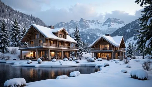 winter house,snowy landscape,house in mountains,house in the mountains,the cabin in the mountains,snow landscape,christmas landscape,winter wonderland,beautiful home,winter landscape,winter village,chalet,log cabin,log home,winter background,emerald lake,snow house,snow scene,alpine village,snowy mountains