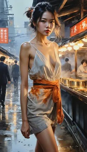 girl walking away,geisha,japanese woman,asian woman,woman walking,jianxing,world digital painting,xiaofei,asian vision,xiaomei,geisha girl,oriental girl,jianying,yanzhao,han thom,qipao,walking in the rain,suzong,youliang,xiaoyu,Photography,General,Realistic