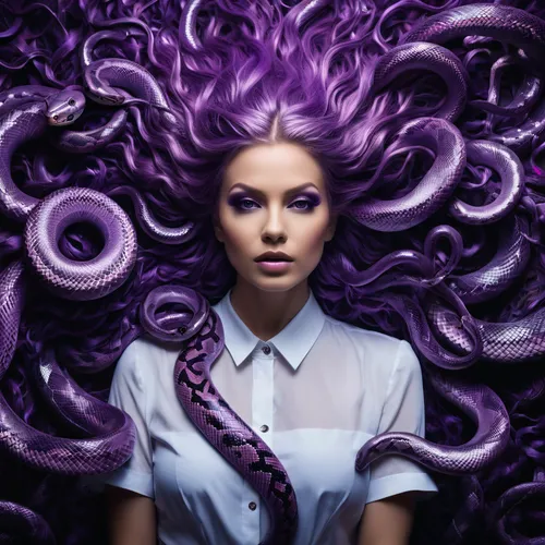 medusa,la violetta,medusa gorgon,crown chakra,gorgon,violet,purple,purple anemone,veil purple,ipê-purple,tentacles,tentacle,polyp,purple rizantém,photoshop manipulation,spiral background,purpleabstract,the purple-and-white,purple lilac,photo manipulation,Photography,General,Fantasy