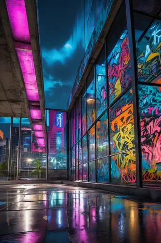 futuristic art museum,light paint,glass wall,art gallery,light graffiti,graffiti art,colorful glass,glass facades,graffiti,artscape,artspace,colorful city,colorful light,public art,skyways,plexiglass,colored lights,mediacityuk,emp,glass painting,Conceptual Art,Graffiti Art,Graffiti Art 09