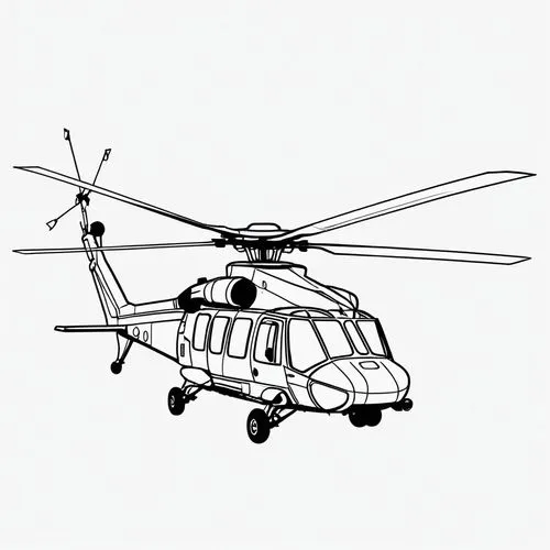 ambulancehelikopter,helikopter,aerospatiale,rotorcraft,copter,copterline,Illustration,Black and White,Black and White 04